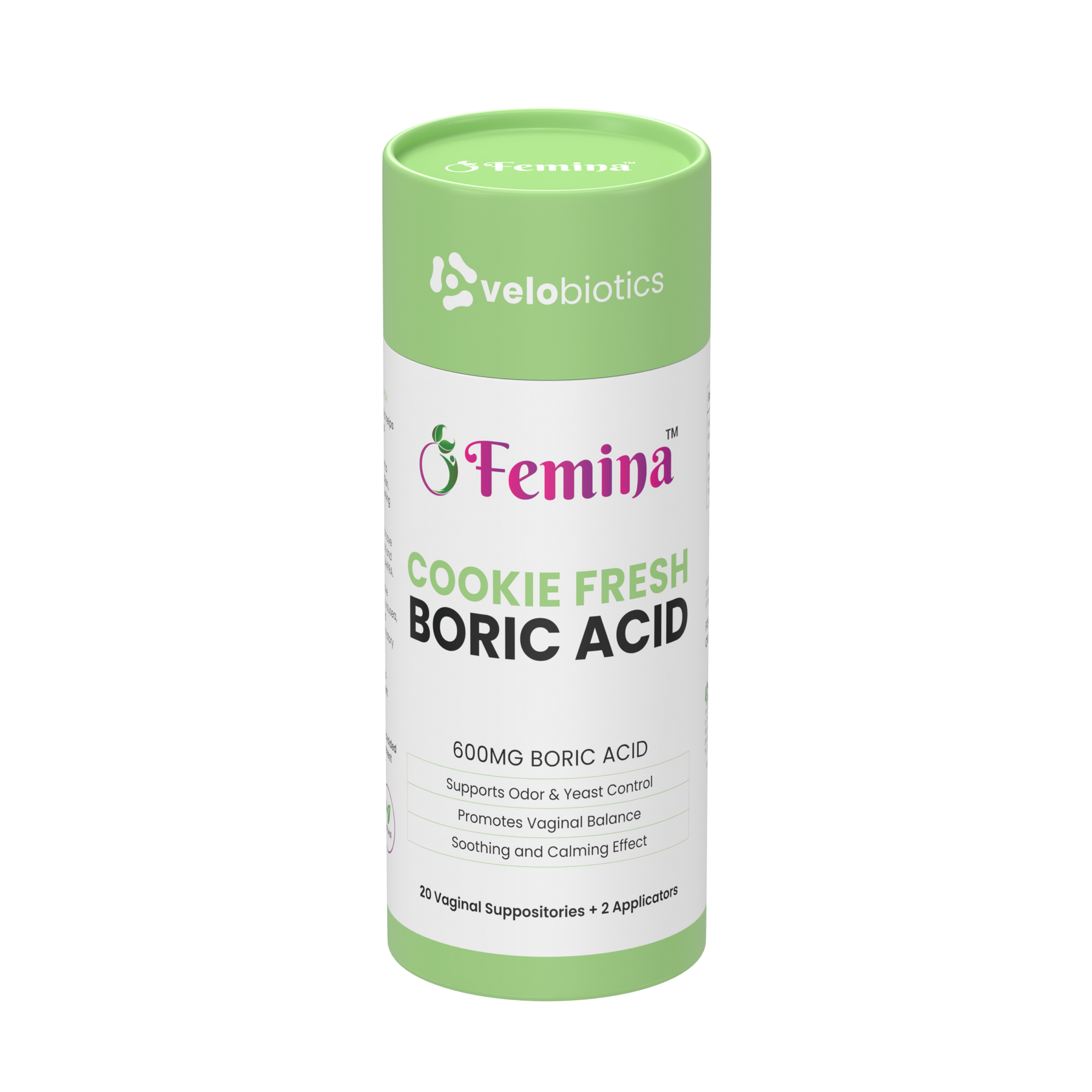 Femina Cookie Fresh Boric Acid Suppositories 600mg - Intimate Health Relief