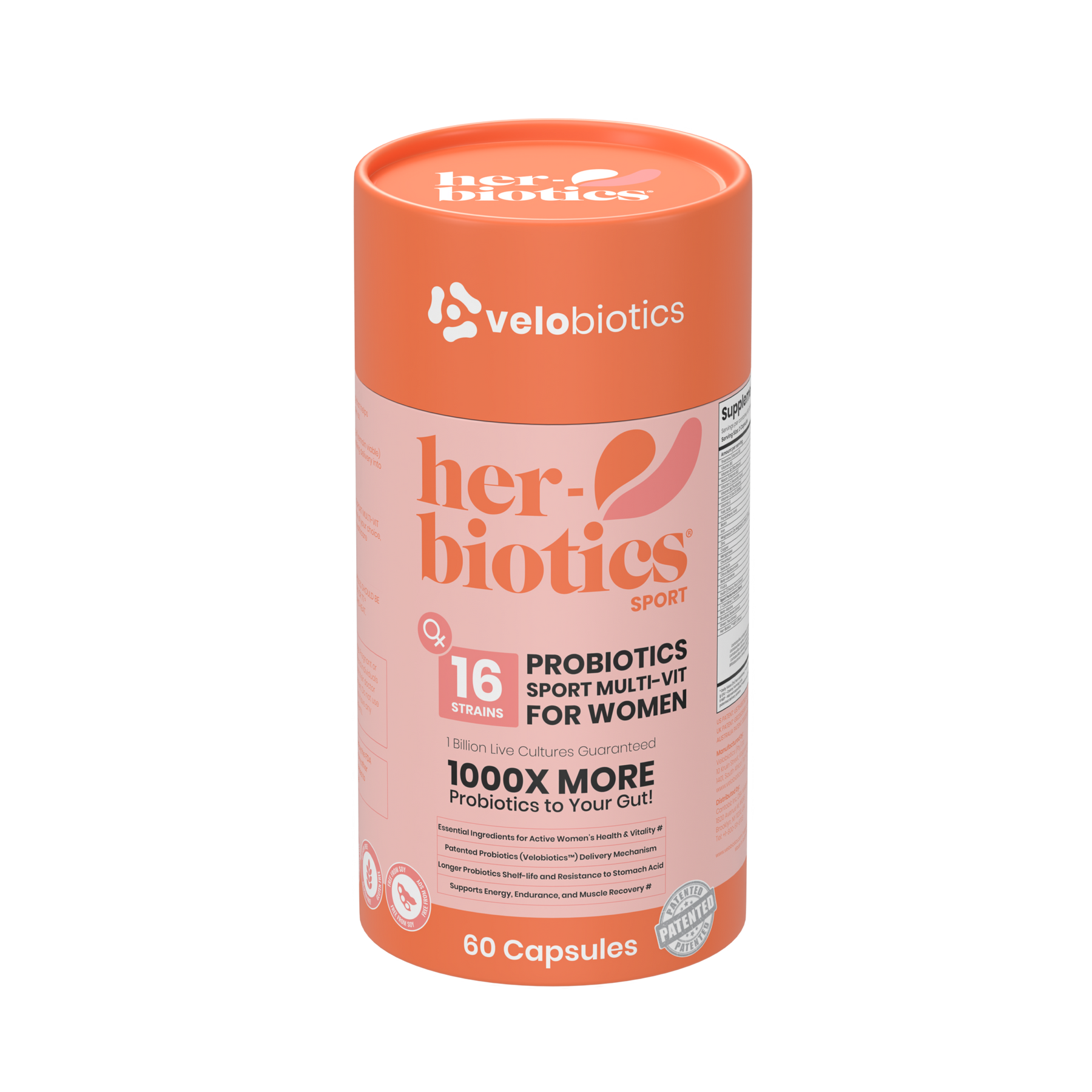Her-Biotics Sport Capsules probiotic multivitamin for active women with 16 strains and performance blend