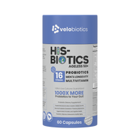 His-Biotics Original Ageless 50+ probiotics multivitamin for men's longevity with 16 strains and 60 capsules