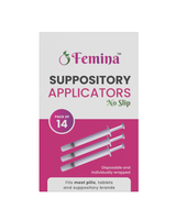 Femina Suppository Applicators pack of 14 disposable, no-slip vaginal suppository applicators for comfortable and precise use