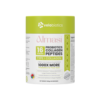 Velo16 Probiotic Digestive Capsules Almasi collagen peptides powder container for gut health and skin elasticity