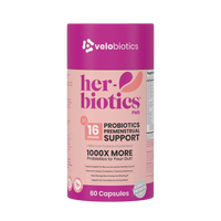 Her-Biotics PMS Support probiotics with 16 strains for premenstrual hormonal balance and symptom relief in 60 capsules bottle