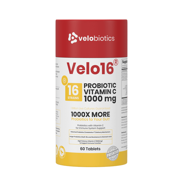 Velo16 Probiotics Vitamin C 3D box front view