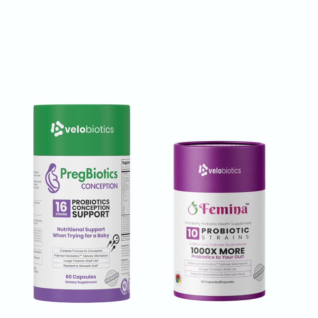 C-Essentials Kit with PregBiotics Conception and Femina Cranberry Probiotics for fertility and reproductive health support
