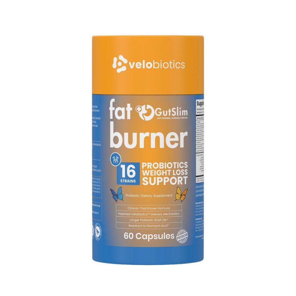 GutSlim Probiotics Fat Burner with 16 Strains for Weight Loss Support - 60 Capsules.