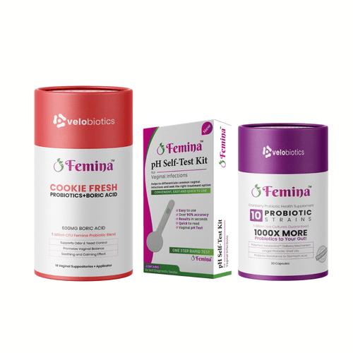 Femina Intimate Reset Kit (Starter Pack) – pH Self-Test + Boric Acid + Probiotic Capsules