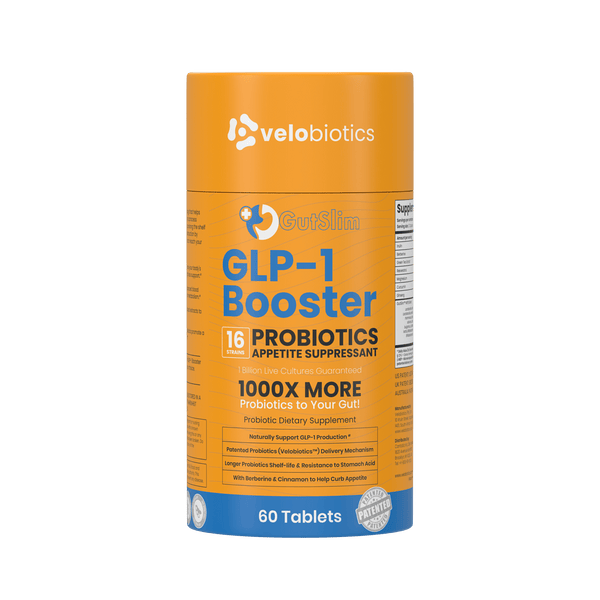 GutSlim Probiotics GLP-1 Booster box and bottle display