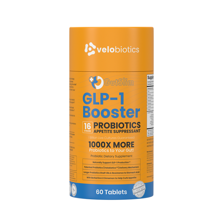 GutSlim Probiotics GLP-1 Booster supplement with 16 strains, appetite suppressant, supports gut health and metabolism, 60 tablets