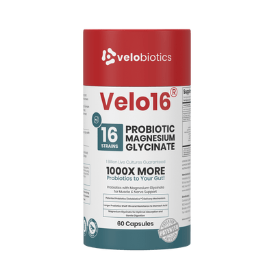 Velo16 Probiotics Magnesium Glycinate 3D box front view