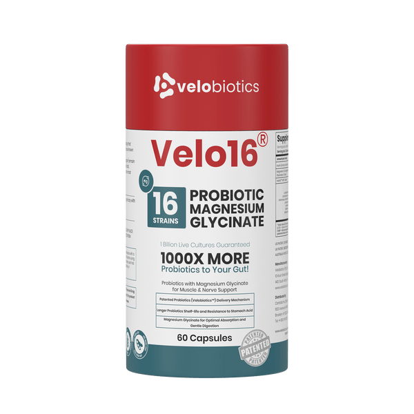 Velo16 Probiotics Magnesium Glycinate 3D box front view
